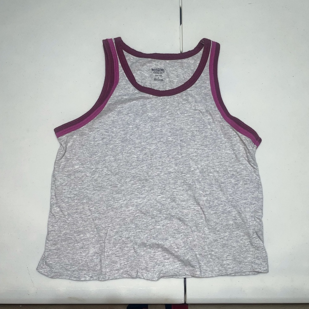 Gray Loose-Fitting Crop Tank